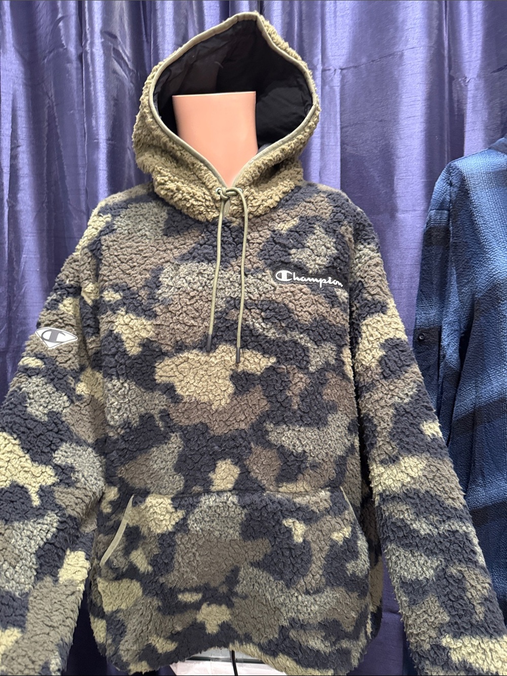 Champion Men’s Olive & Black Camo Sherpa Hoodie